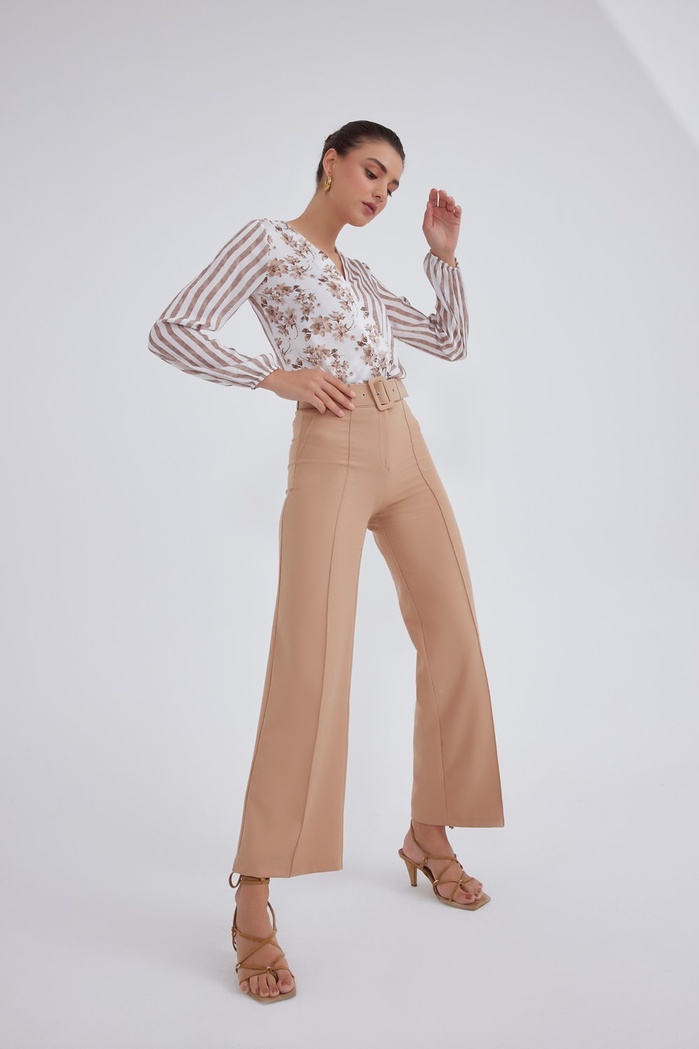 Kemerli Pantolon - Camel