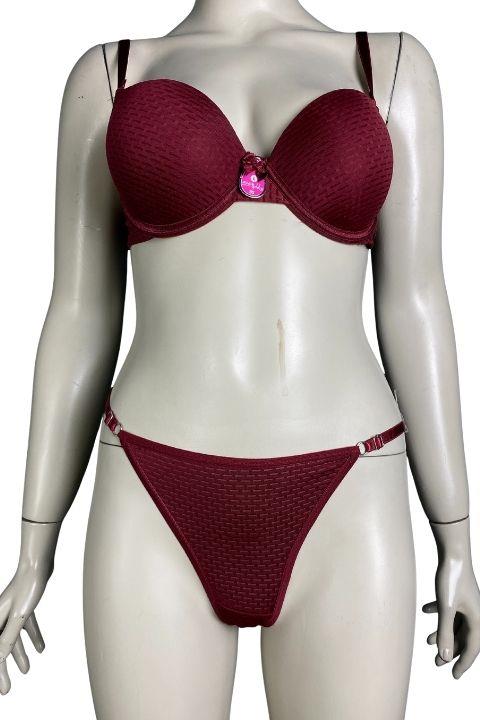 Ecem Yıldız 1550 Double Dolgu 2li Sütyen Takım Bordo