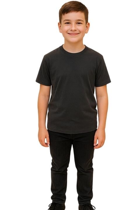 Çocuk Oversize Tişört-Siyah