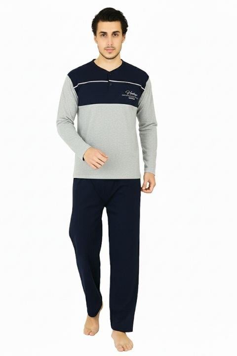 Erkek Uzun Kol 2 İplik Şardonlu Pijama Takım 825 Hfz