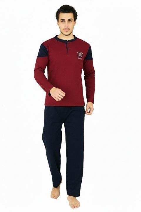 Erkek Uzun Kol 2 İplik Şardonlu Pijama Takım -810 Hfz