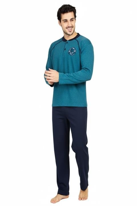 Erkek Uzun Kol 2 İplik Şardonlu Pijama Takım -915 Hfz