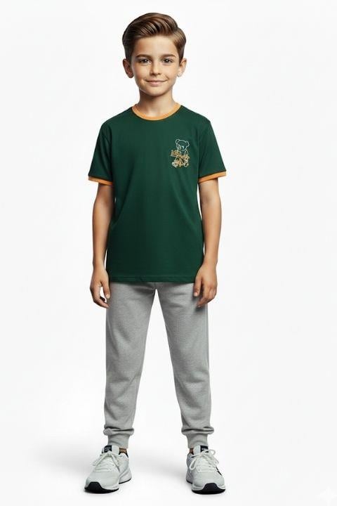 Tarık Erkek Çocuk Ayıcık Baskılı Kısa Kol Pijama