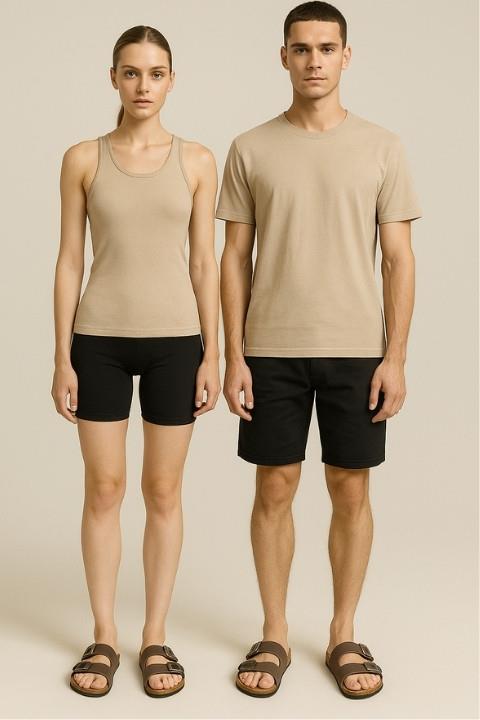 Unisex Tokalı Terlik - Kahverengi