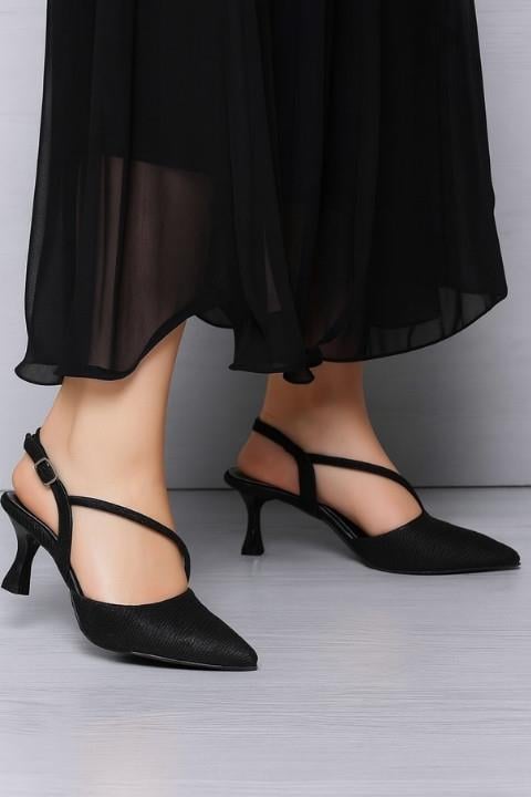 Stiletto Topuklu Kadın Ayakkabı-Siyah
