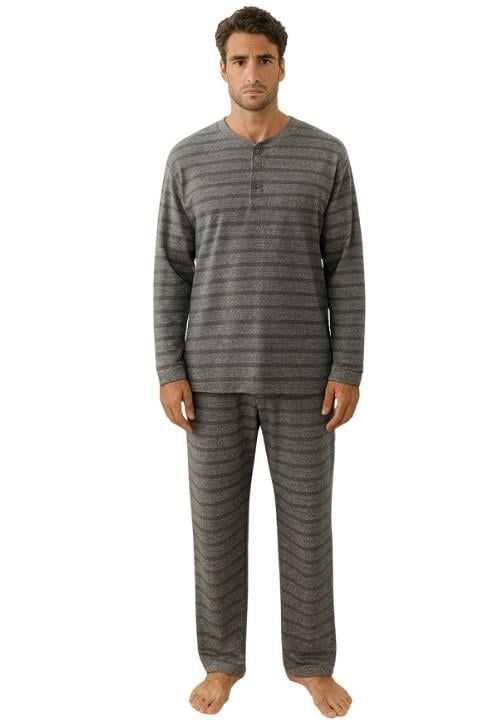 Selanik Erkek Pijama Takımı - Füme