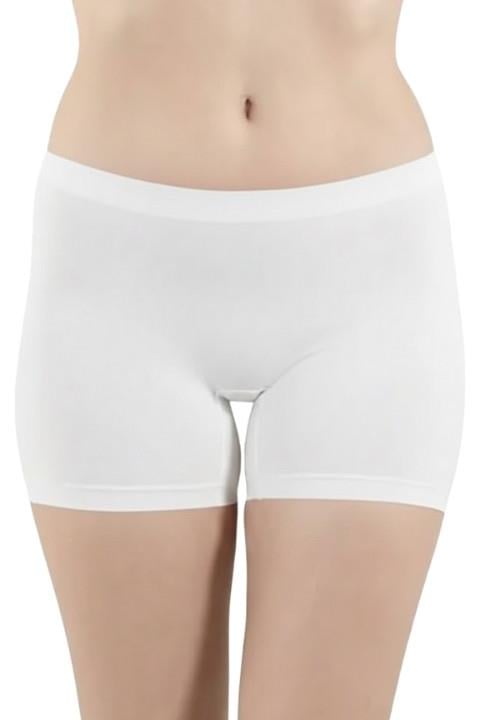 Stil Likralı Kadın Boxer - Beyaz