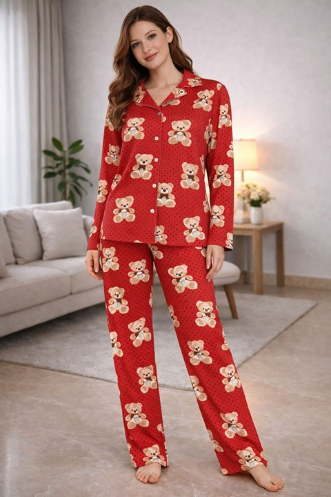 Kadın Milan Likralı Pijama Takımı