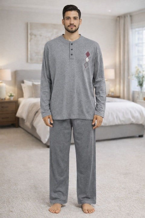 Erkek Süprem Uzun Kol Pijama Takımı - Hfz
