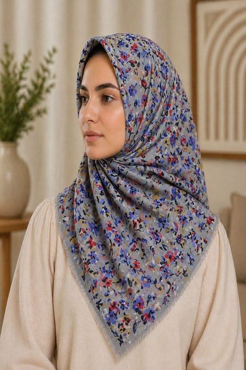 Desenli Flamlı Eşarp