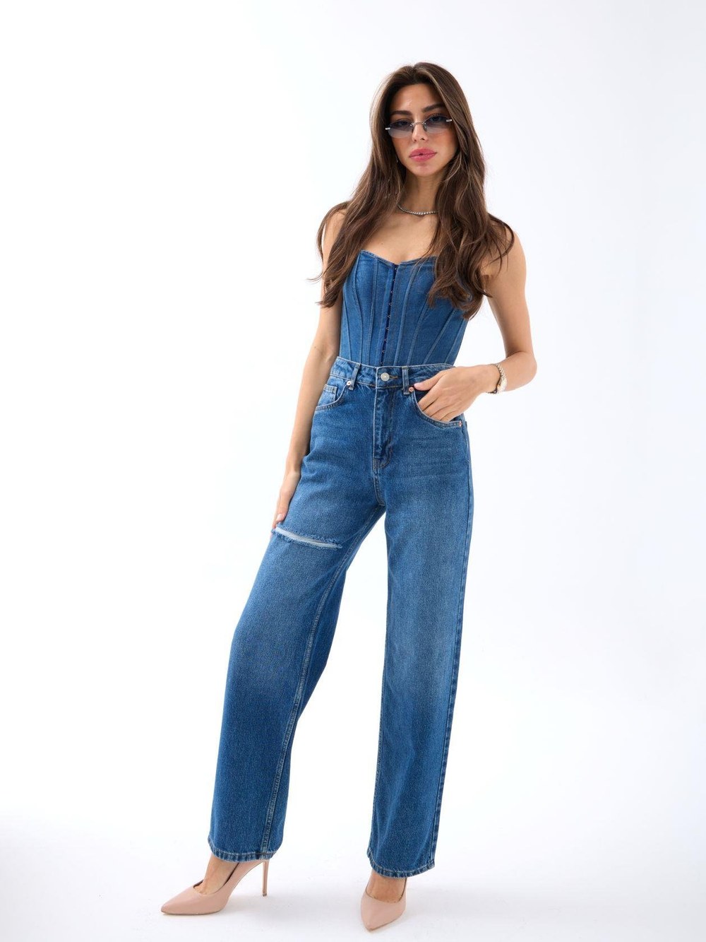 6491 Denim Wıde Leg-Mavi