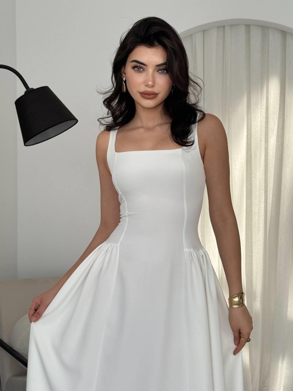 Heldi Piliseli Elbise ETK-00597-beyaz