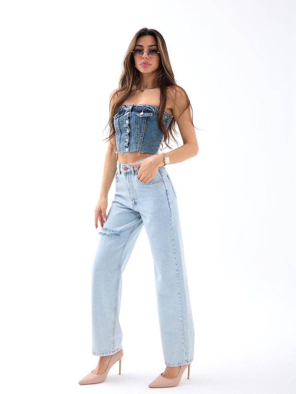 6491 Denim Wıde Leg-Açık Mavi