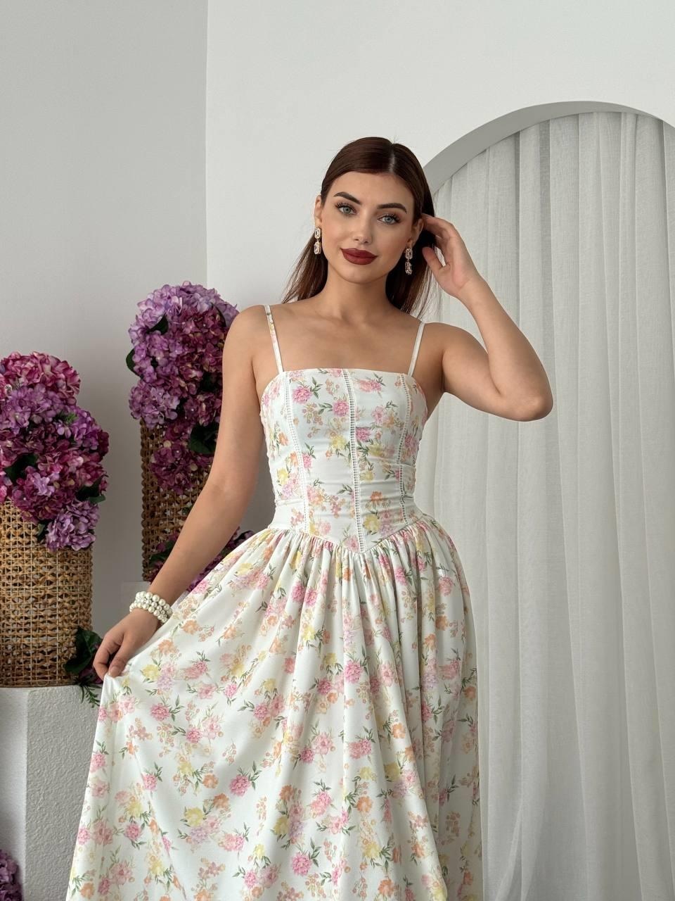 Pars İp Askılı Elbise ETK-00673-ekru