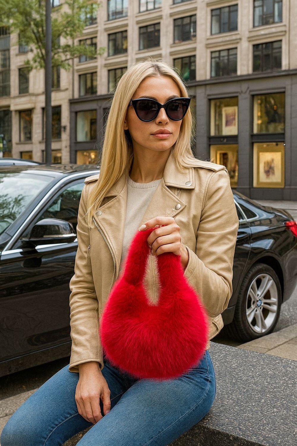 NWC-001 Kırmızı Peluş Çanta