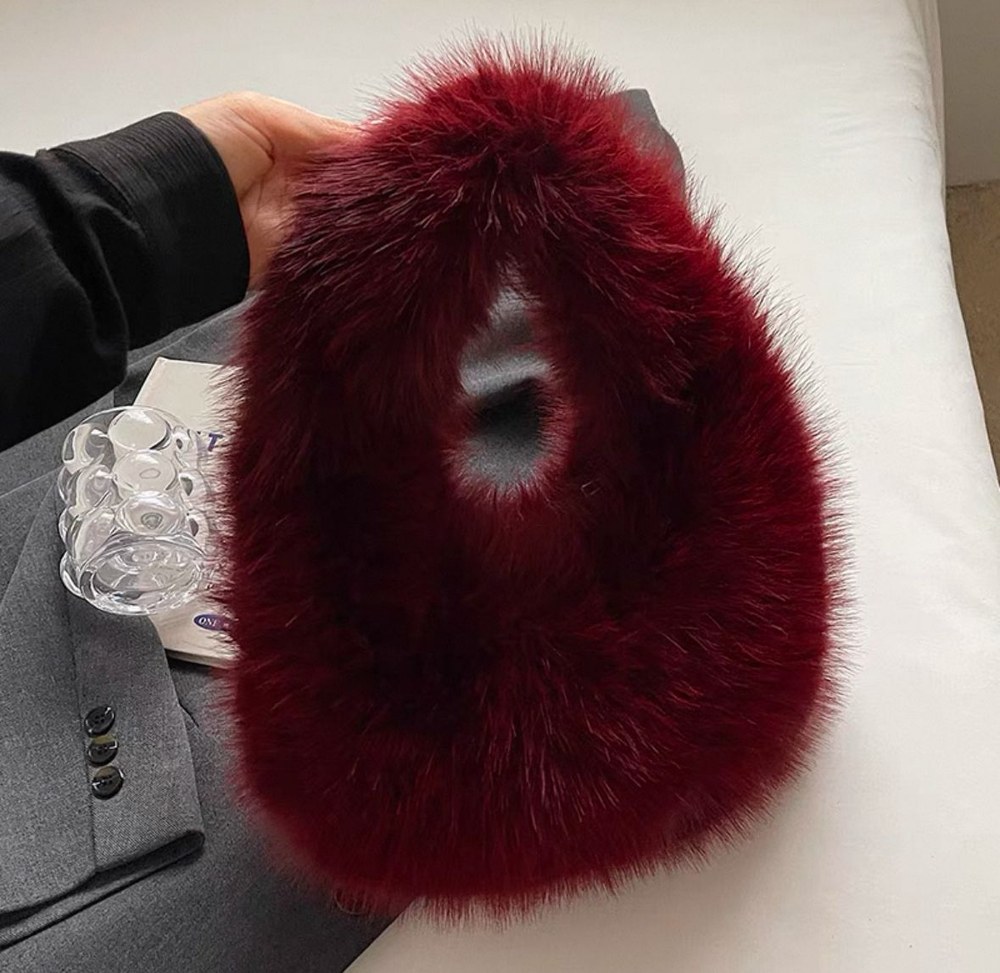 NWC-001 Bordo Peluş Çanta