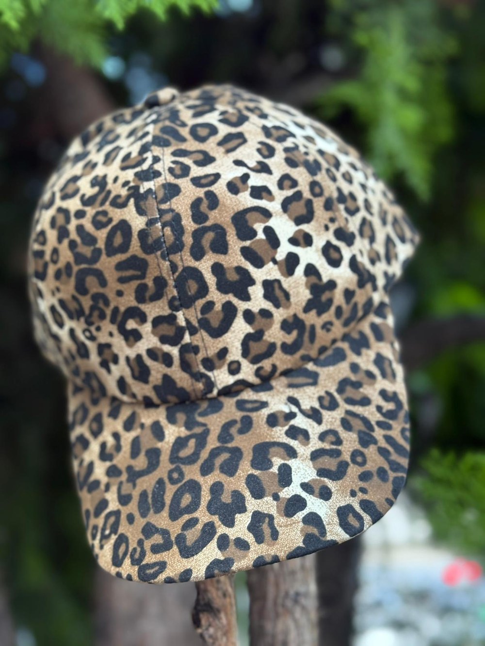 19017 Leopar Desen Kep Vizon Şapka