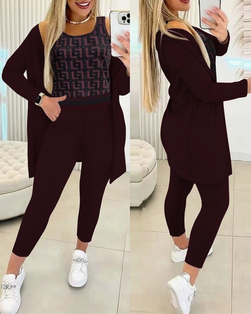 Kadın Uzun Kollu Krep Üçlü Takım, 37564