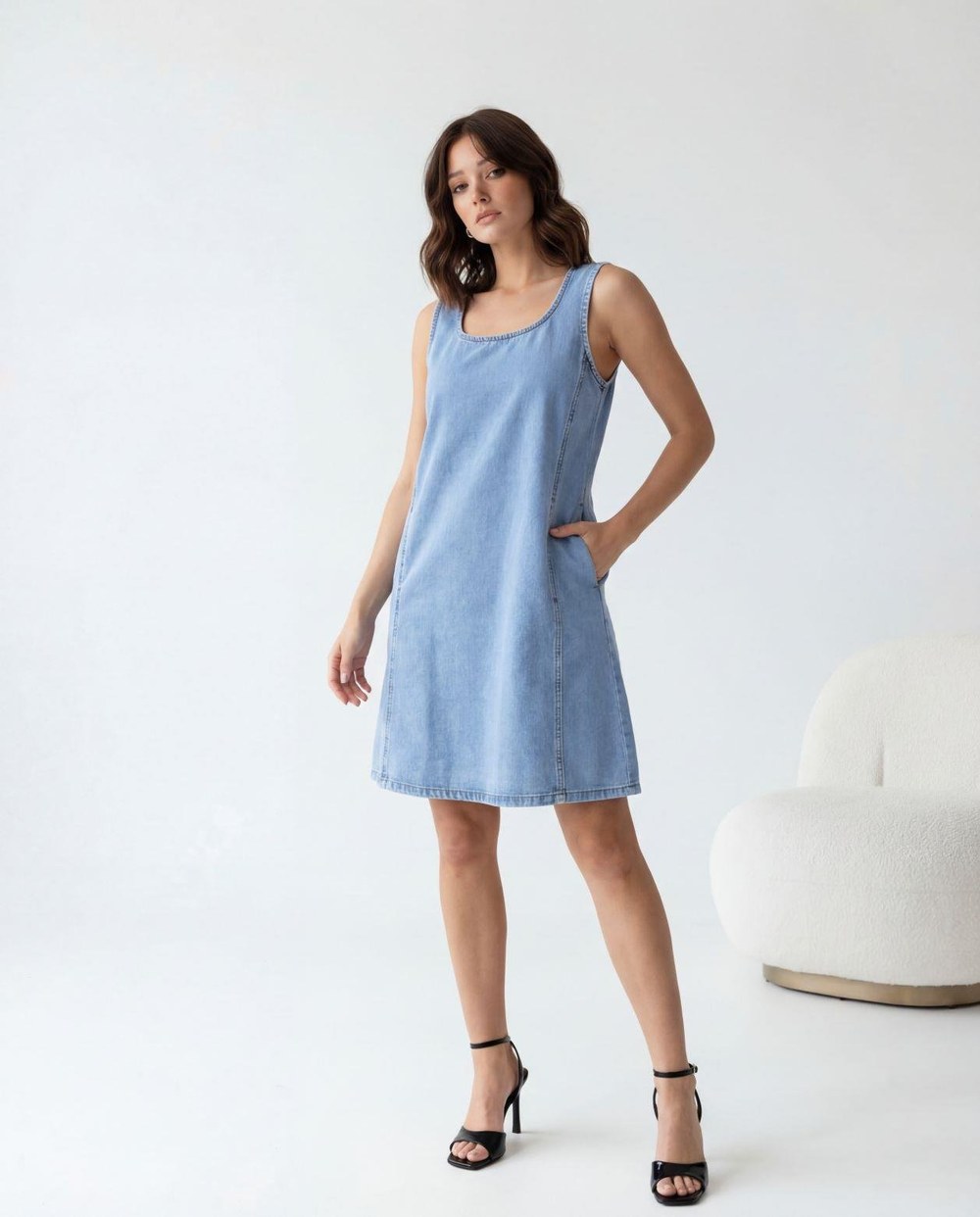 7562 Kot Elbise-Light Blue