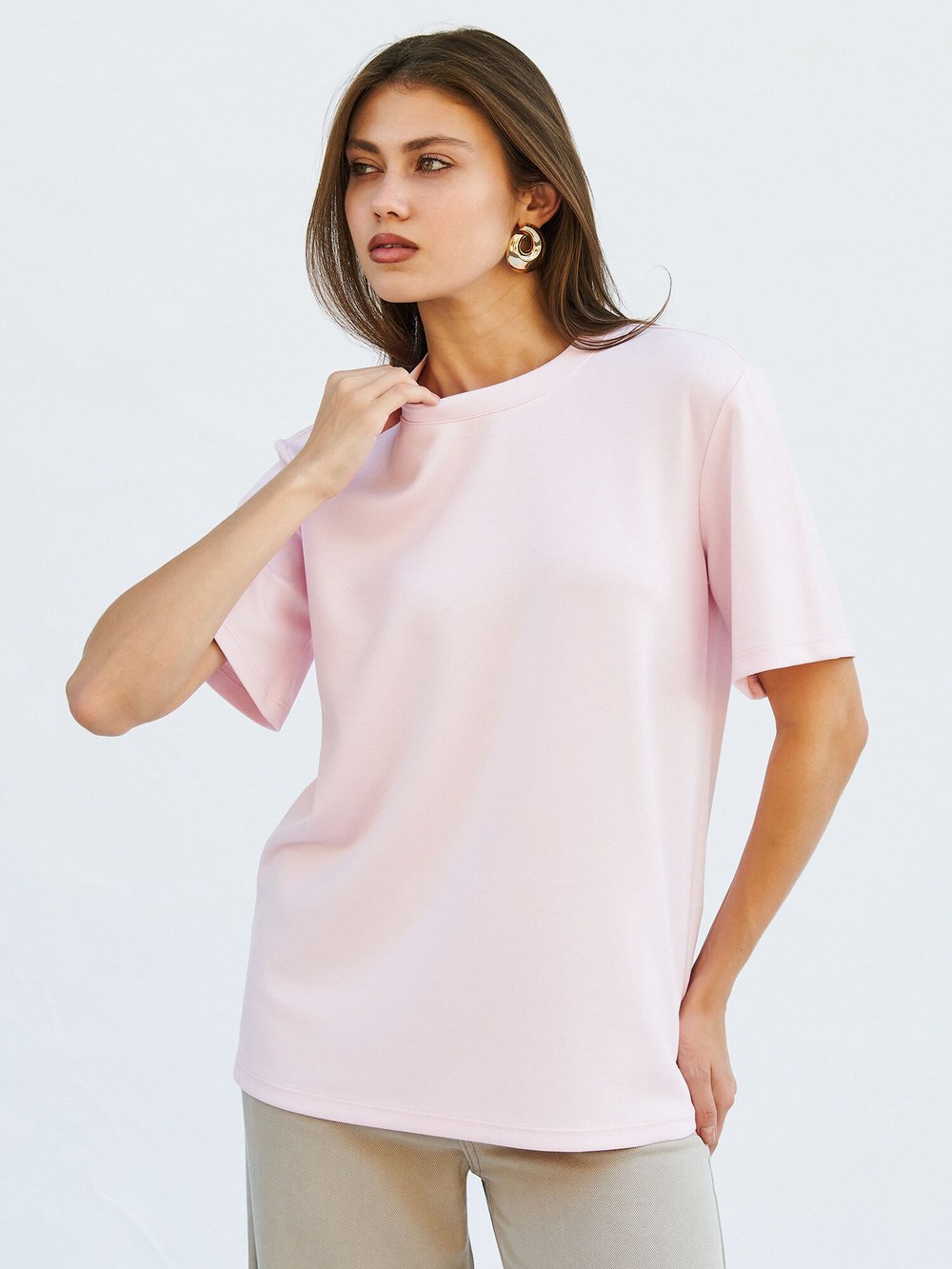050733 Bisiklet Yaka Oversize T-Shirt