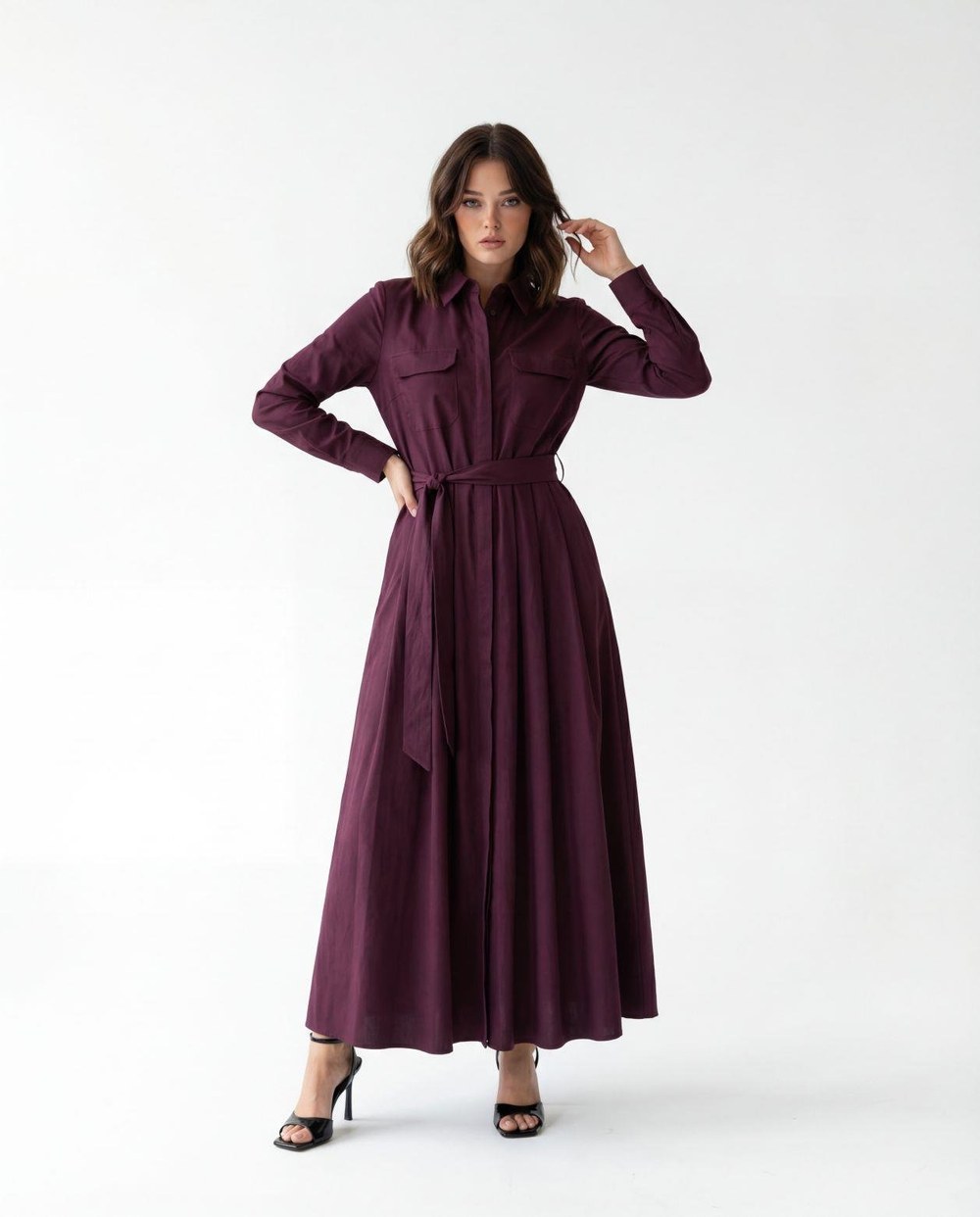 7559 Elbise-Bordo