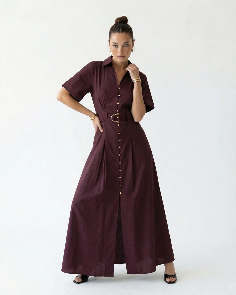 6948 Elbise-Bordo