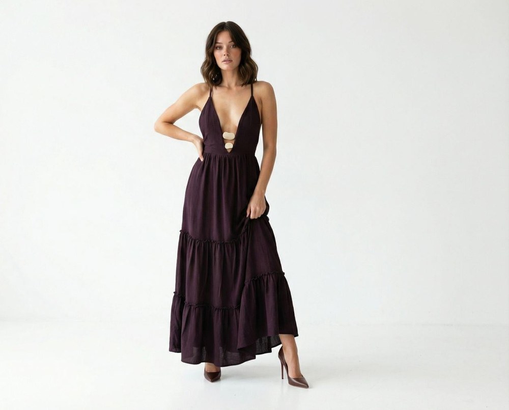 7620 Elbise-Bordo