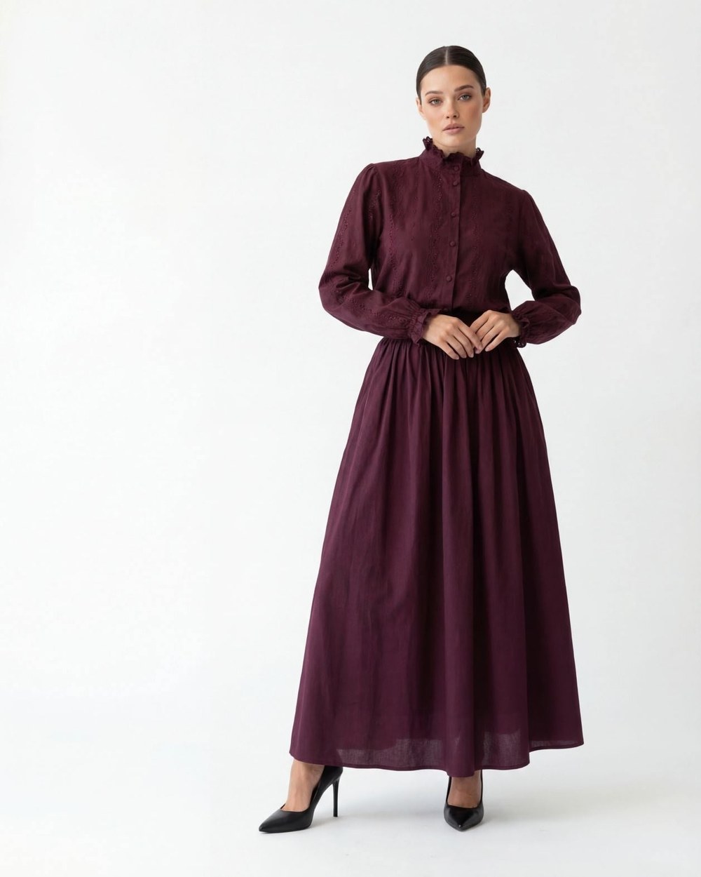 6935 Gömlek-Bordo