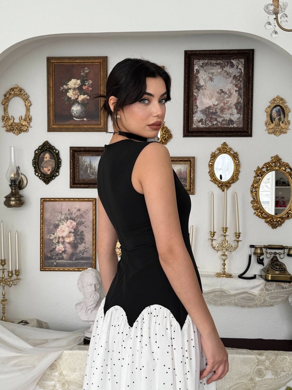 Fersa Midi Elbise ETK-00918-siyah