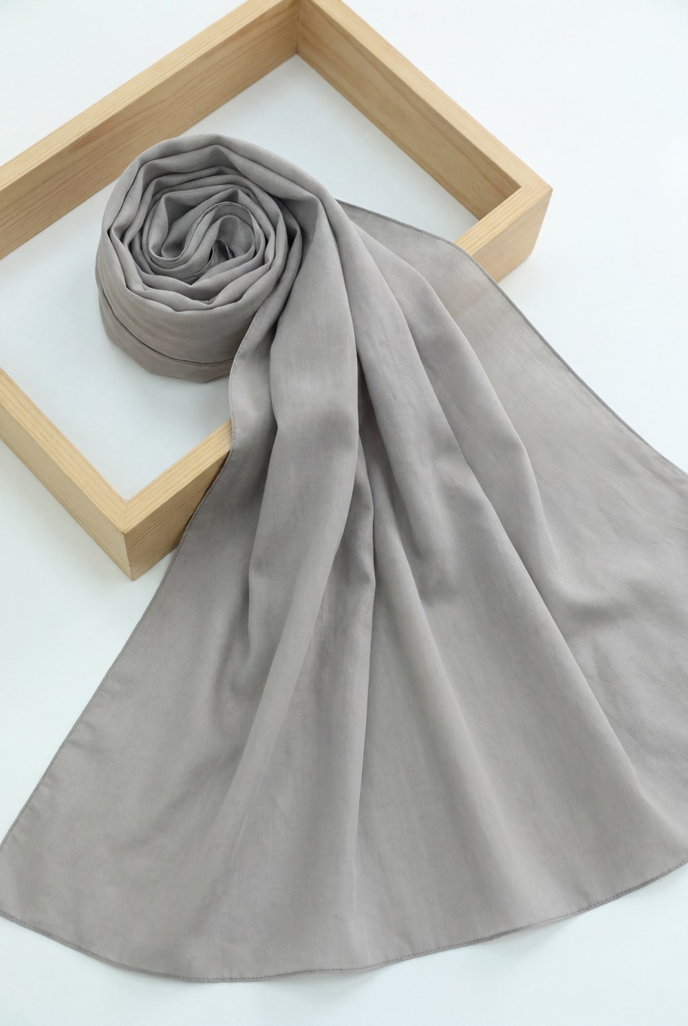 Düz Coton Şal -Gümüş Rengi
