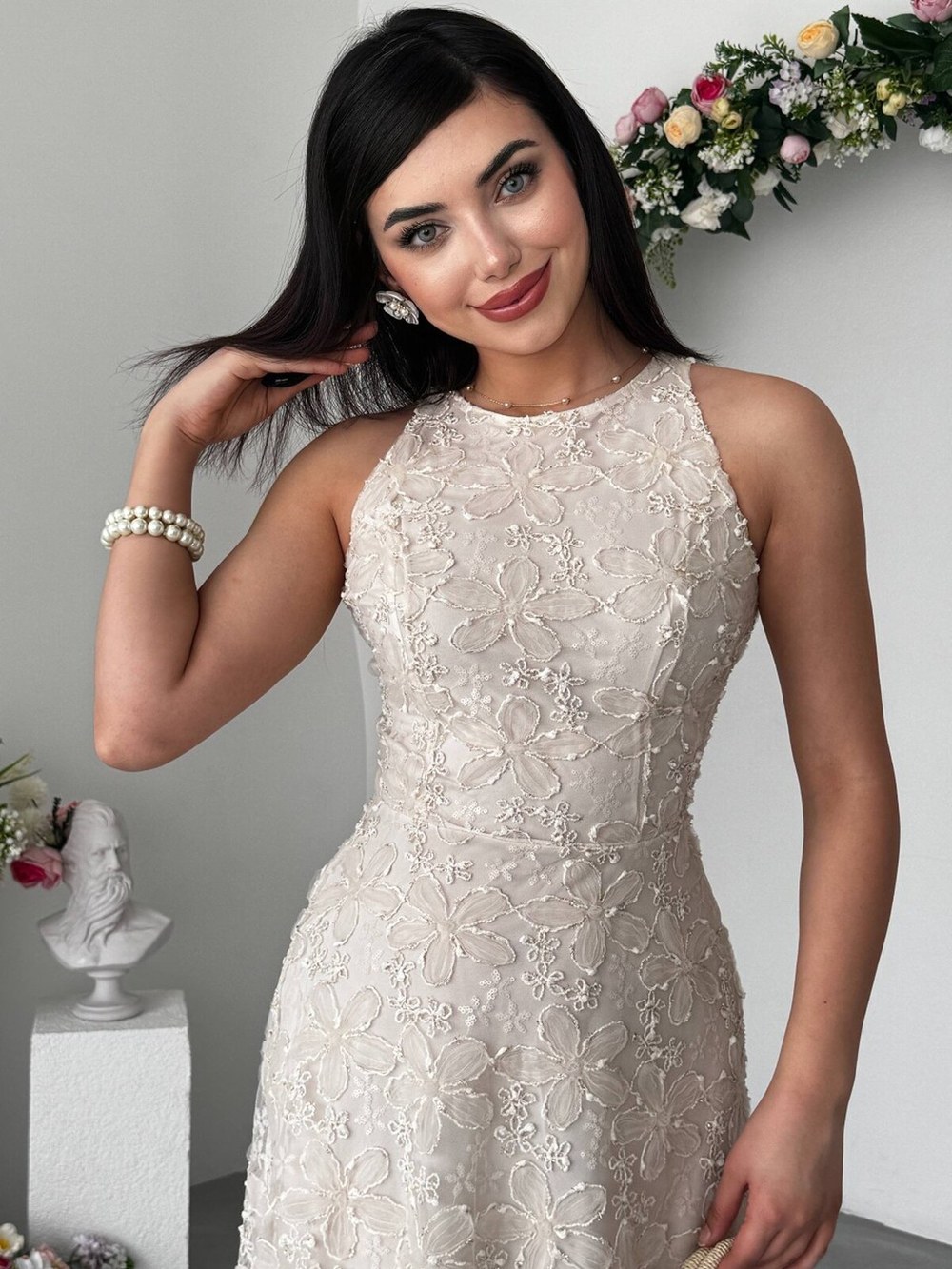 Vina Midi Elbise ETK-00939-ekru