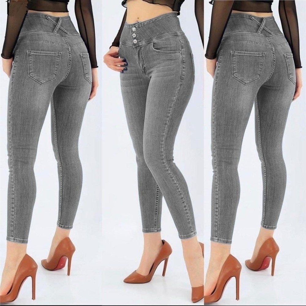 Yüksel Bel Likralı Kot Pantolon (gri), 5404
