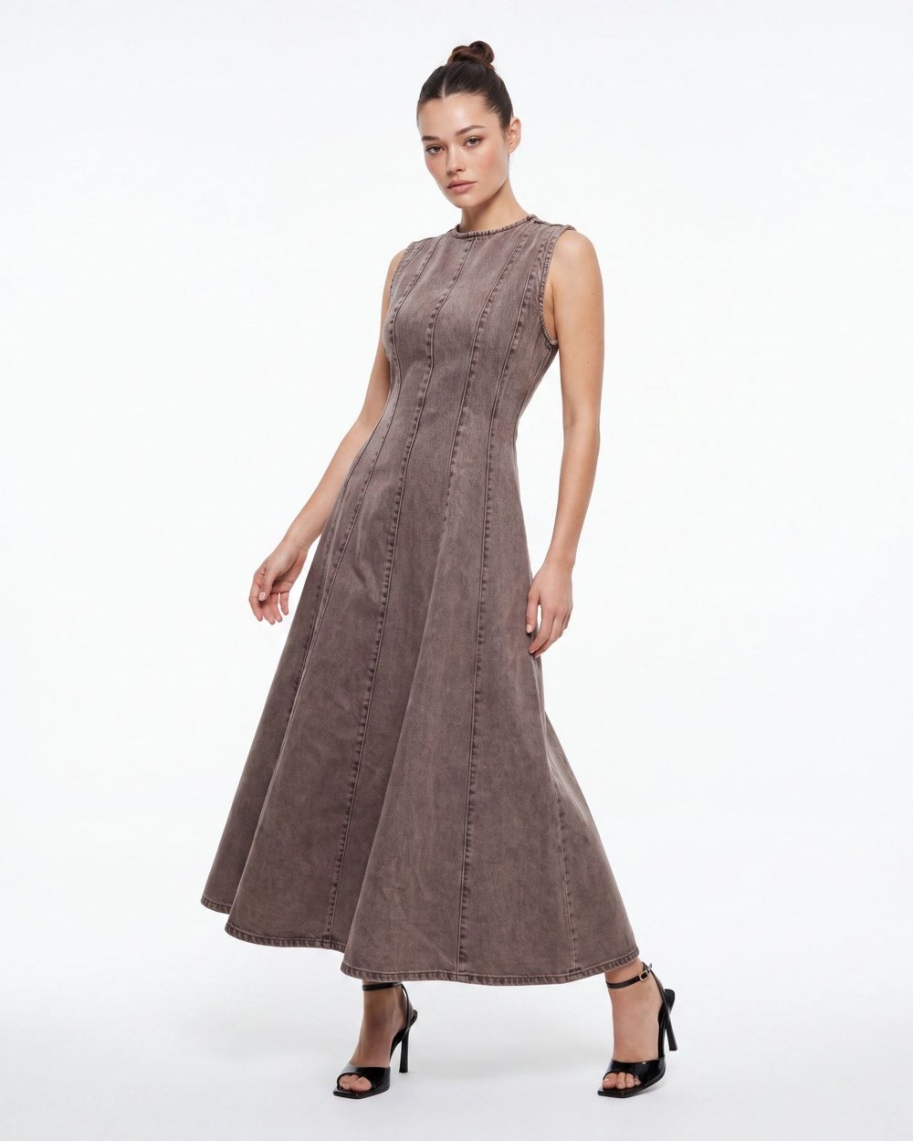 7602 Kot Elbise-Brown