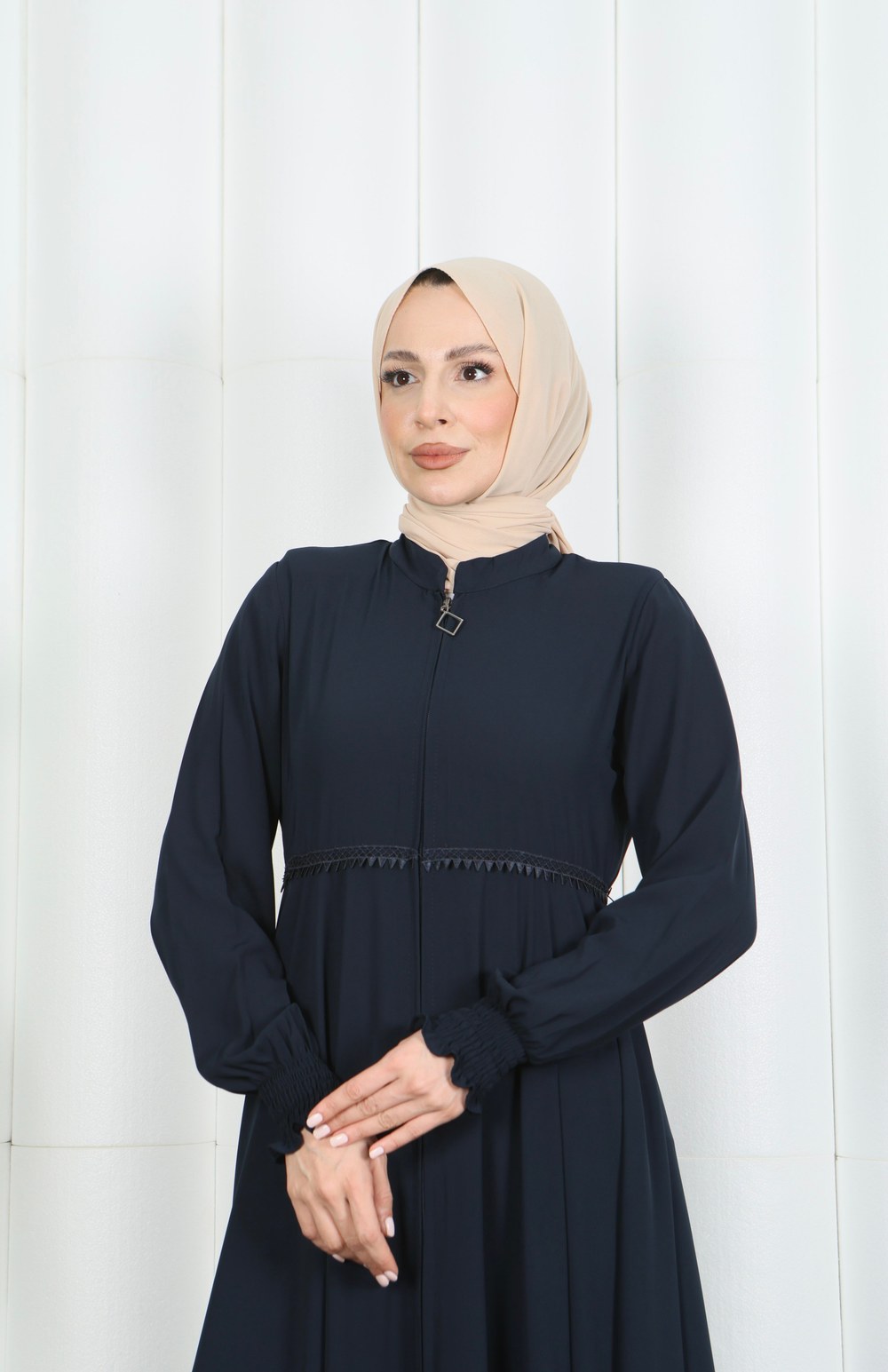 Beli Dantelli Mevlana Ferace Lacivert HNT7011