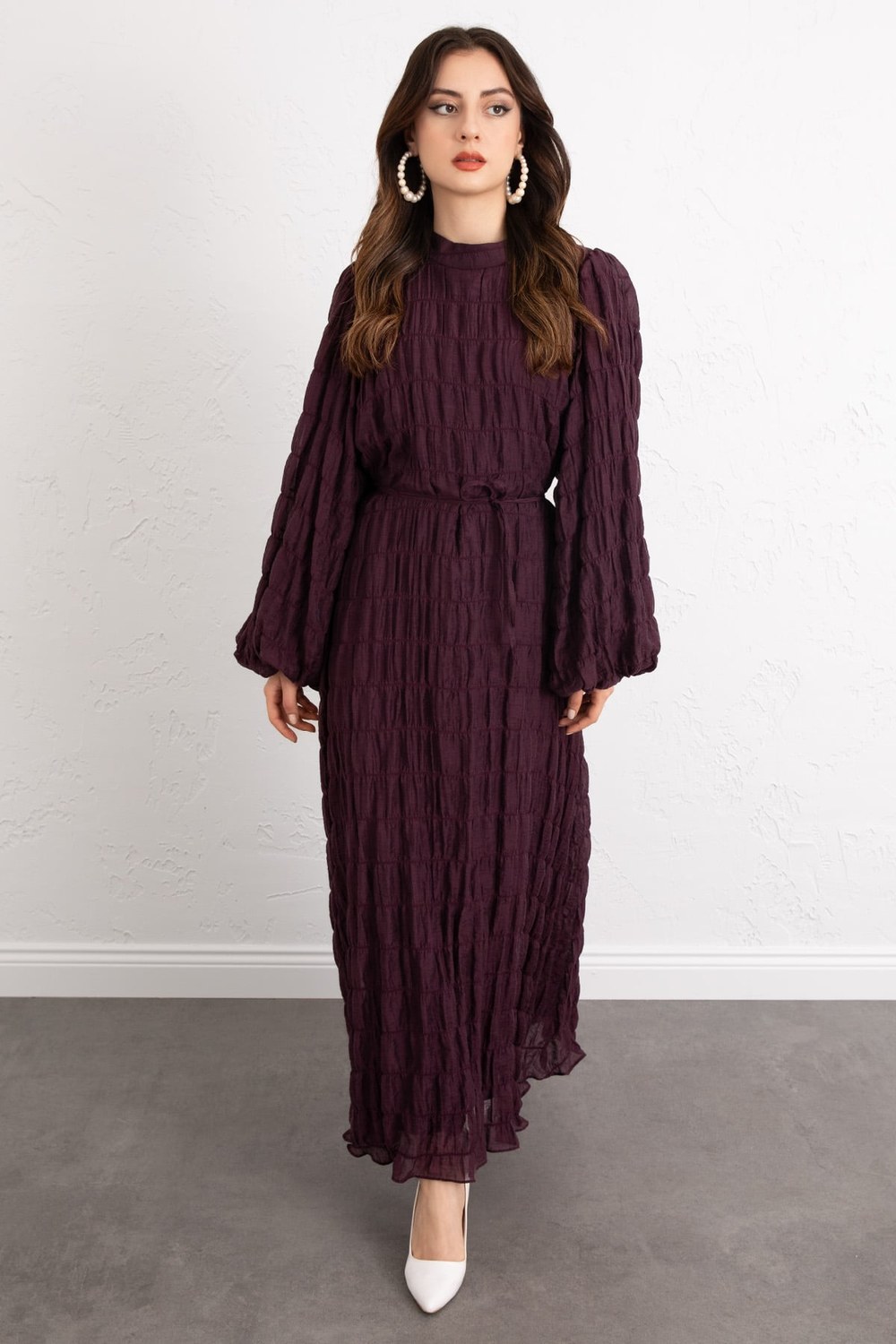 Gipeli Modal Elbise 0080 - Bordo