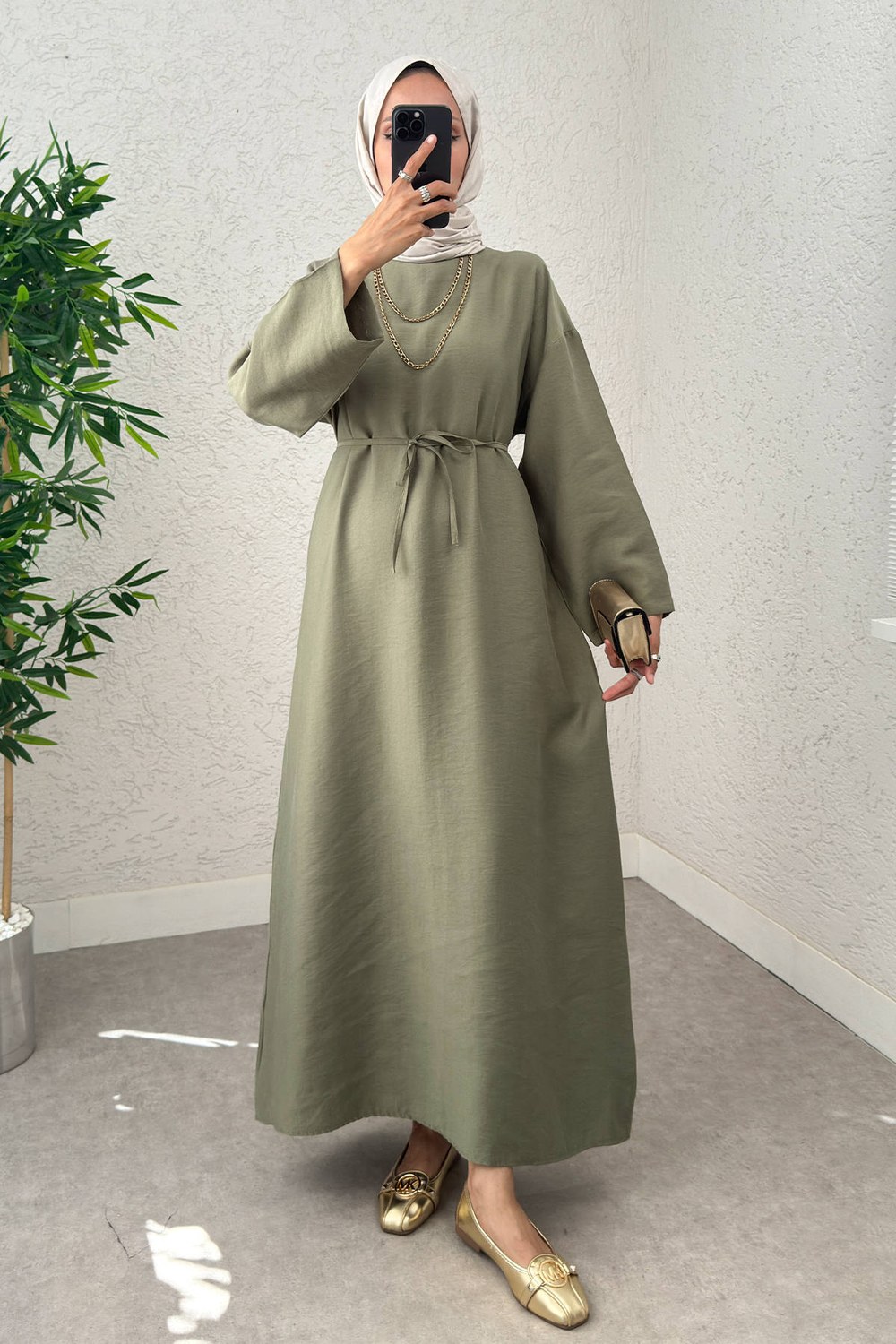 Sultan Basic Elbise 0001 - Haki