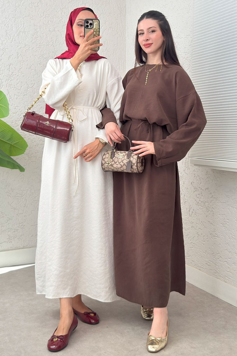 Sultan Basic Elbise 0001 - Kahvrengi