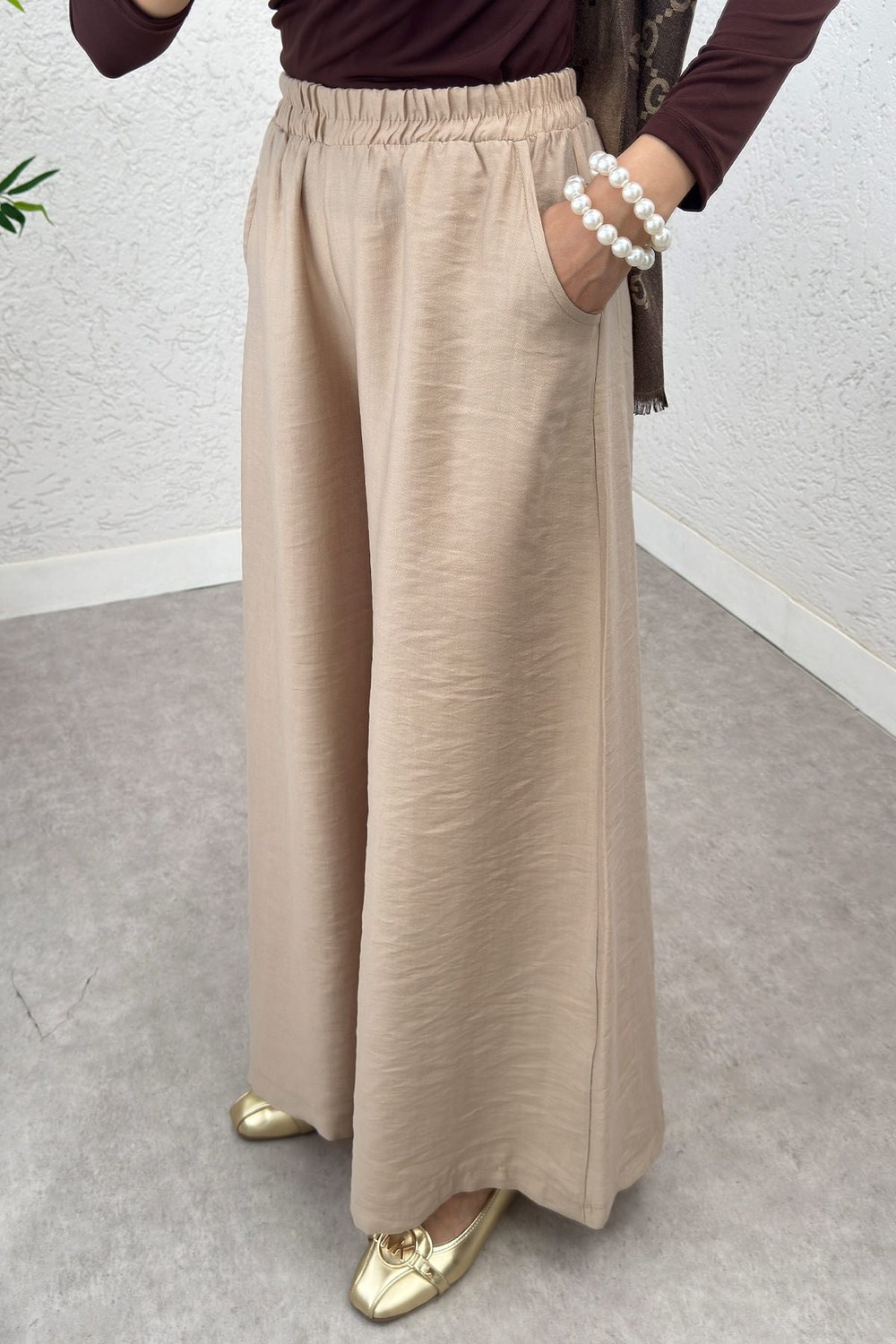 Boru Paça Pantolon 0012 - Taş Rengi