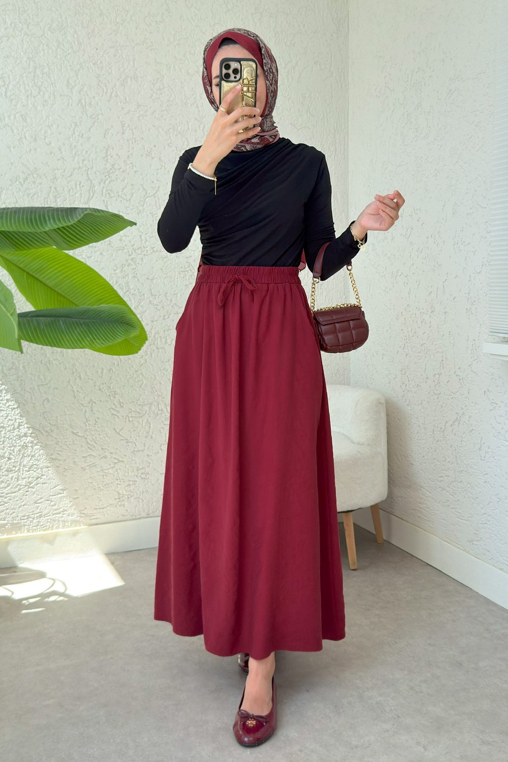 Umay Cepli Etek 2383 - Bordo