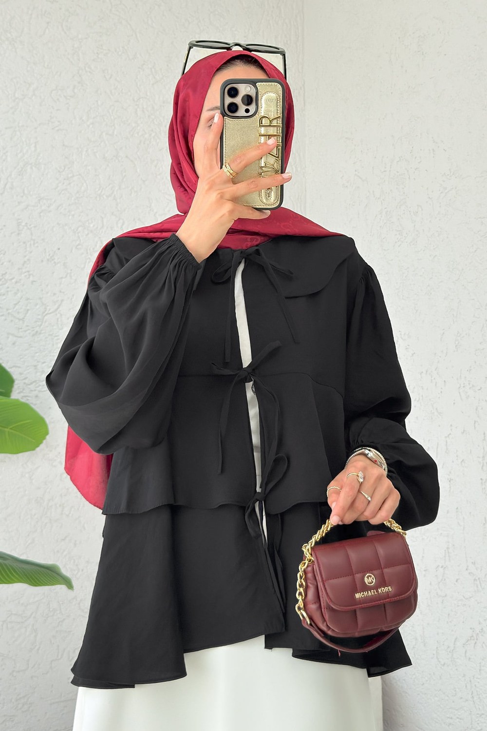 Balon Kol Bebe Yaka Tunik 2370 - Siyah