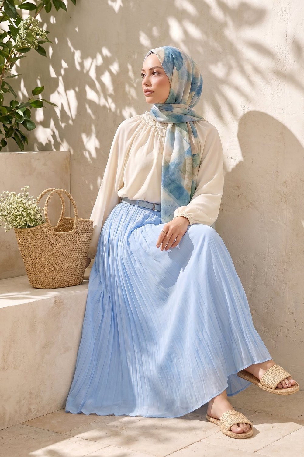 Astarlı Kraş Etek 260148 - Bebe Mavisi