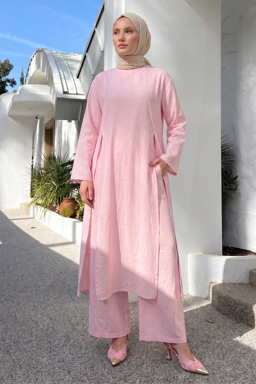 Keten İkili Takım Y0155 - Açık Pembe