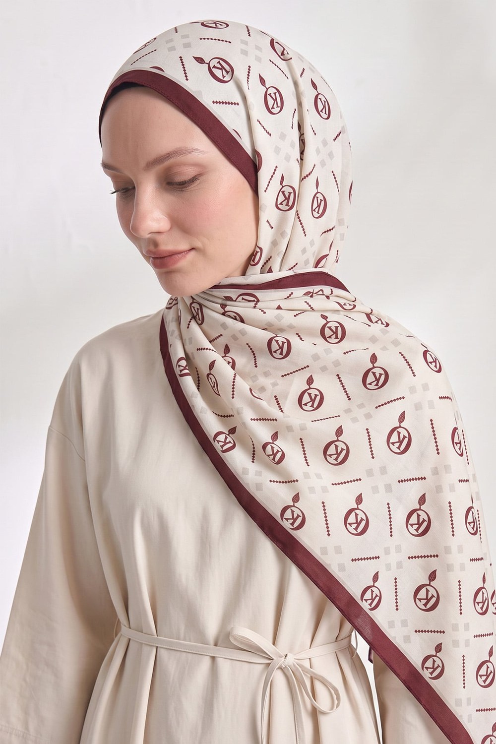 Dama K Desenli Aqua Soft Şal 4076 - Bordo