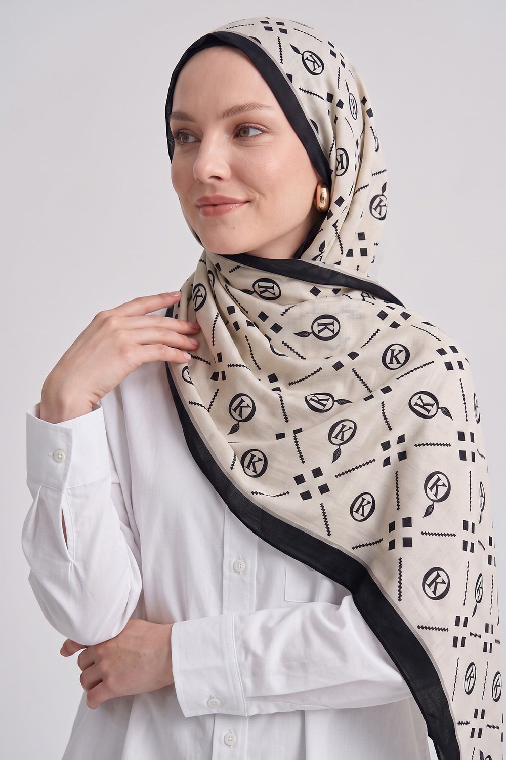 Dama K Desenli Aqua Soft Şal 4076 - Siyah