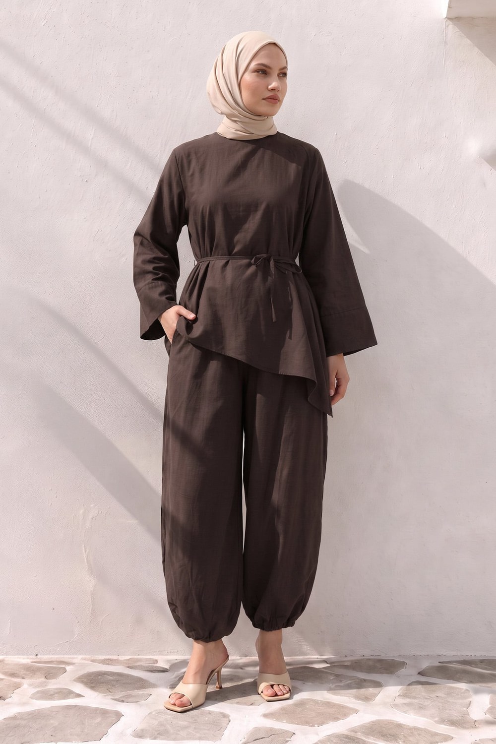 Asimetrik Vual Takım Y0161 - Acı Kahve