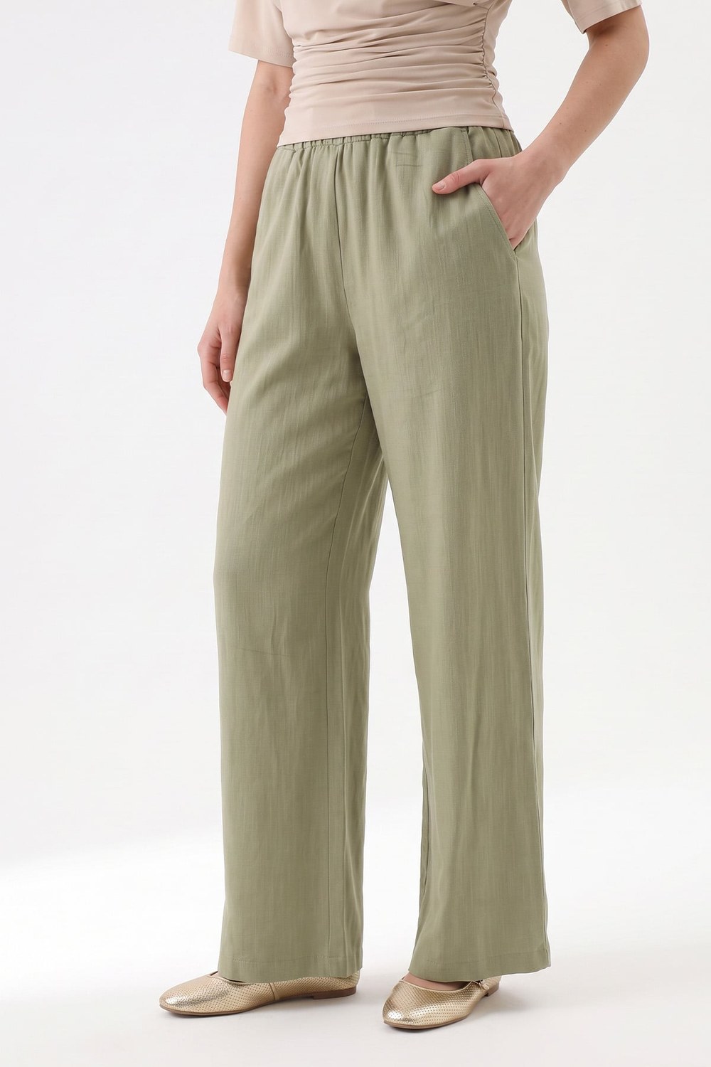 Keten Pantolon Y0155-1 - Haki